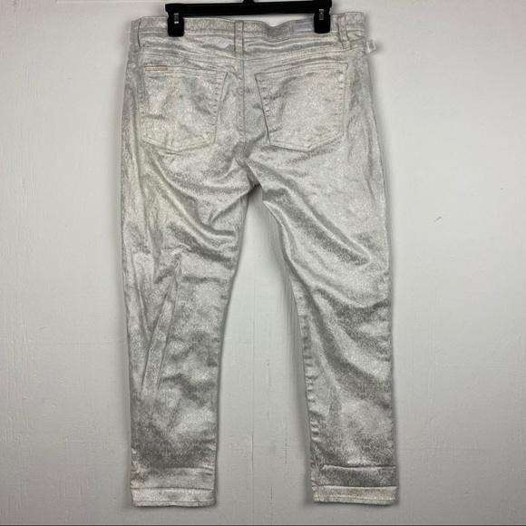 Rock & Republic Hamburg Cream Metallic Crop Pants - Picture 3 of 7